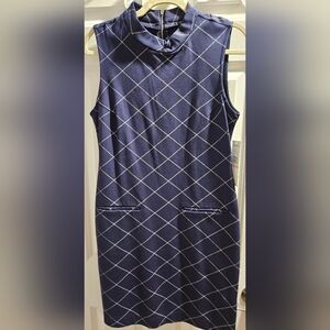 Sharagano Navy Plaid Dress